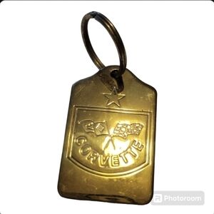 Vintage Chevrolet Corvette Brass Keychain